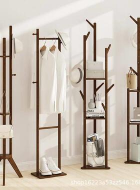 Coat rack floor bedroom simple solid wood modern hangers