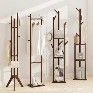 Coat rack floor bedroom simple solid wood modern hangers