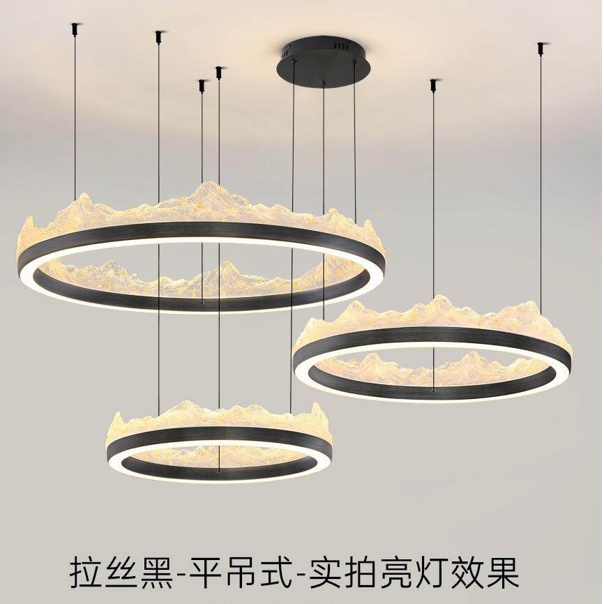 客厅吊灯金山树脂现代简约大气北欧轻奢饭桌灯具网红新款吧台餐厅