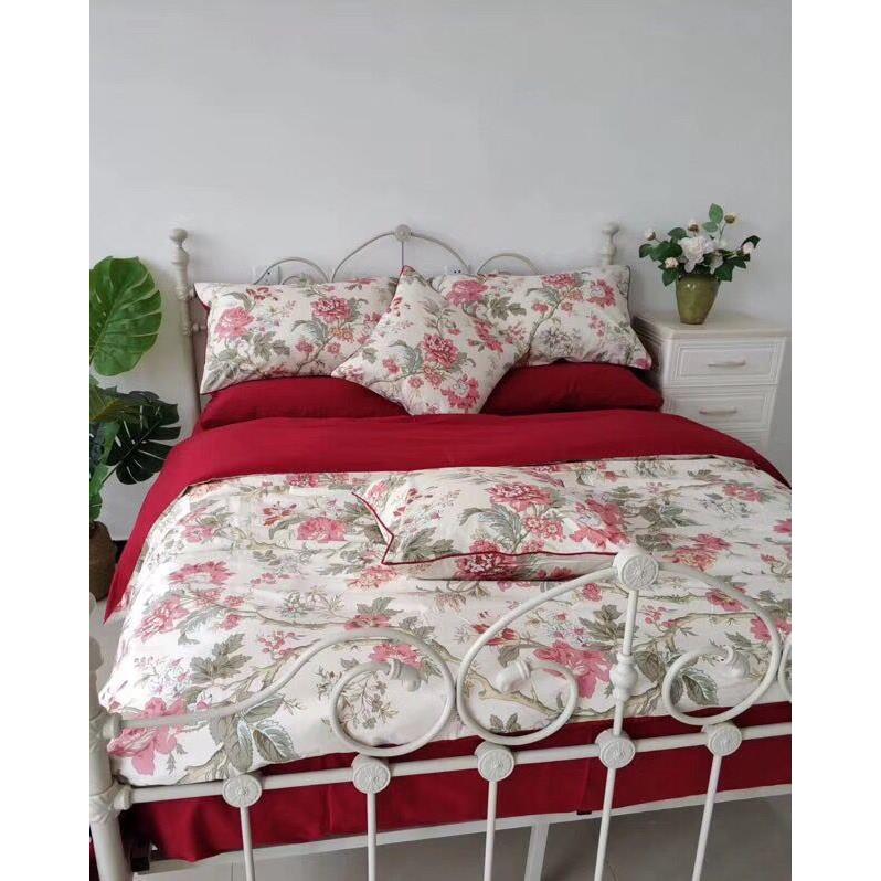 高档婚庆四件套大红色单全棉纯棉床笠婚新房婚喜被床被套新床上结