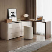 ins梳妆台式 简可北欧桌伸缩世纪柜极收纳化妆一体大师风卧室意