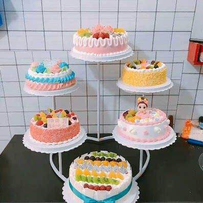 欧式心形八/十/十二层铁盘蛋糕架婚礼生日庆典多层生日展示架