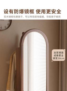 实纳架木全身镜地镜家用卧室镜子旋转穿衣镜CYJ028化妆柜挂衣一体