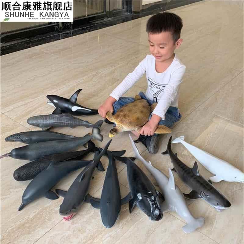 玩具鲨鱼模型海洋动物仿真海洋生物海底动物模型软胶大白鲨玩具
