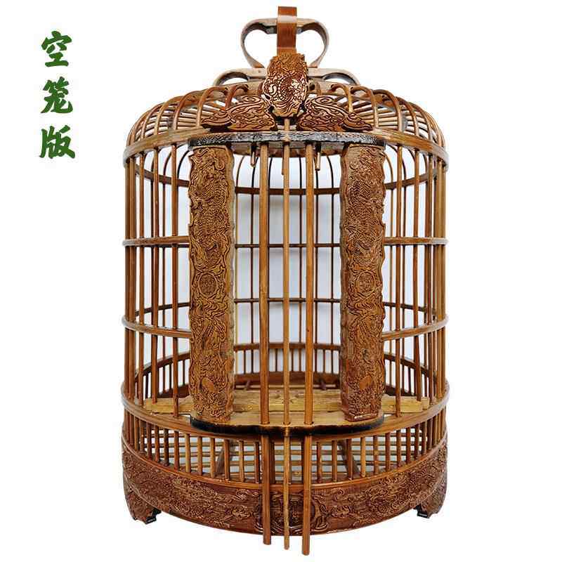 正品2020鹩新款上制市老竹料竹画八 画眉隔斗鸟笼哥哥大小号竹鸟