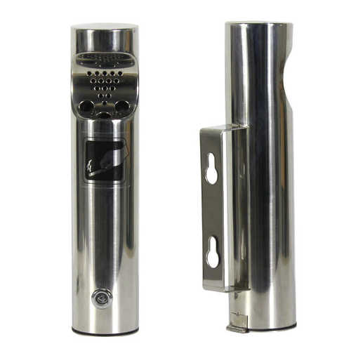 源头工厂304不锈钢挂壁式烟灰缸商用烟头烟蒂柱带锁户外灭烟柱