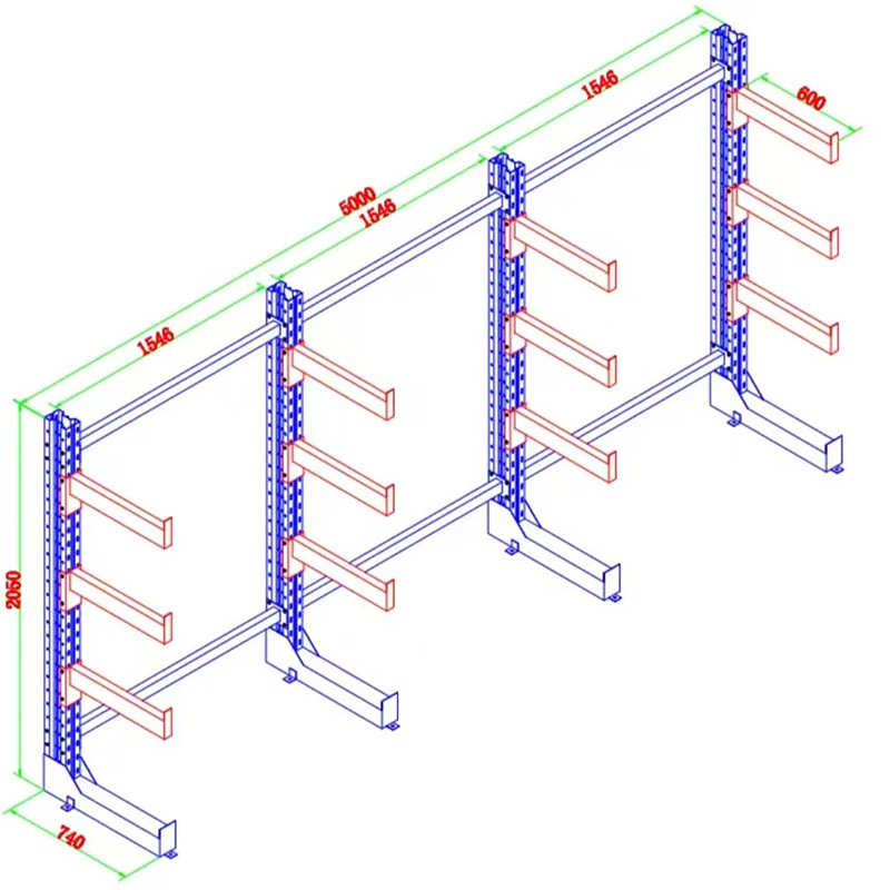 广州悬臂式重型仓储货架子佛山五金钢管管材工厂仓库厂房1000KG