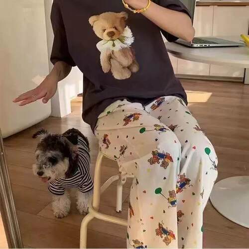 Home clothes, student dormitory walking pants, cartoon
