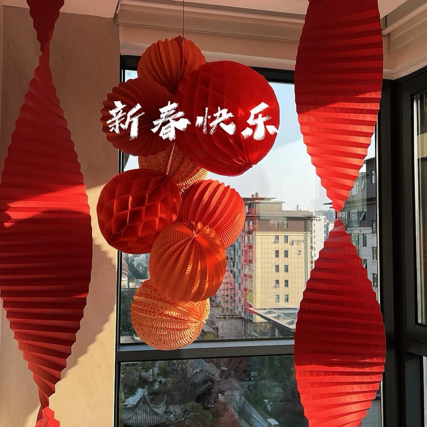 2026新年灯笼挂饰马年元旦灯笼串店铺橱窗喜庆氛围感春节阳台布置