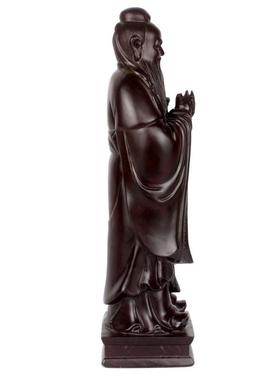 班德拉斯  黑檀木孔子像摆件孔圣人木雕人像摆件工艺品送老师礼物