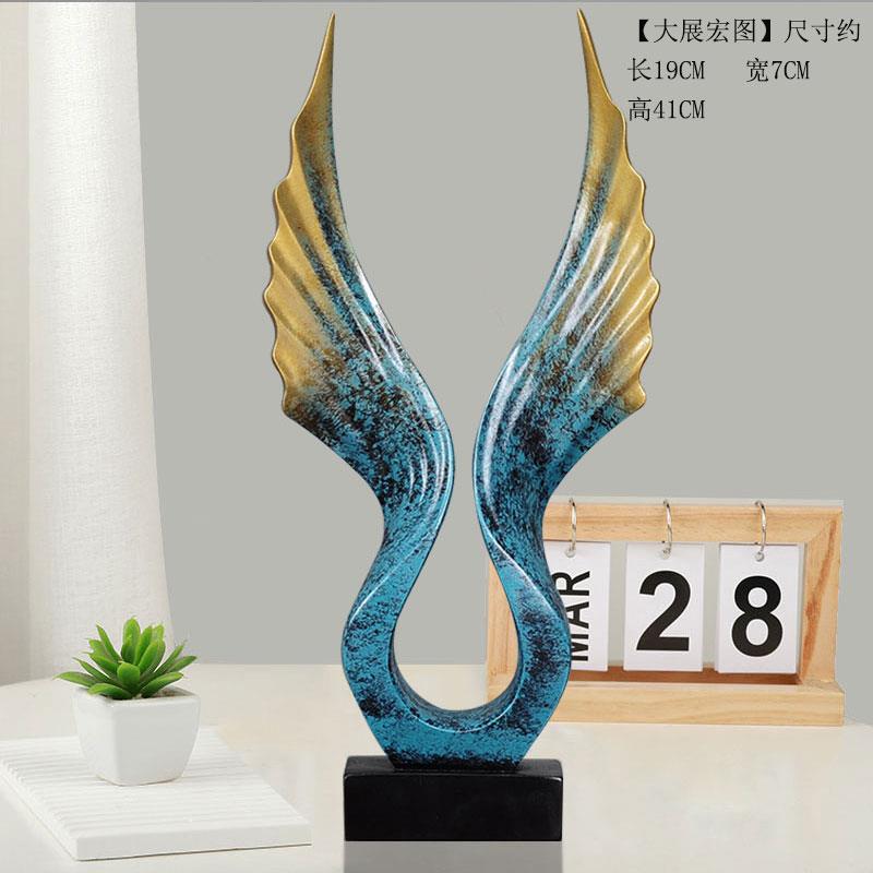 正品轻约奢创意大展宏厅图天使之翼玄关酒摆件现代简客办公室装饰