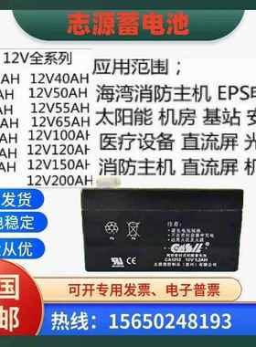 CASIL志源蓄电池CA1212/12V1.2A2.2A4A7A17A24A38AH通讯机房/消防