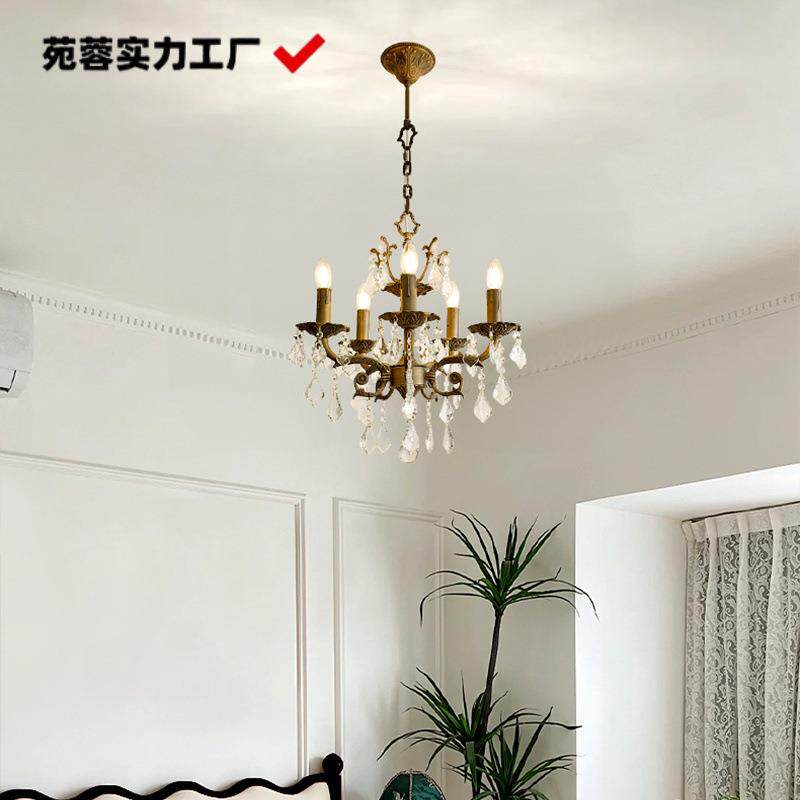蜡烛吊灯美式高端客厅水晶灯法式轻奢烛台艺术设计造型复古大厅灯