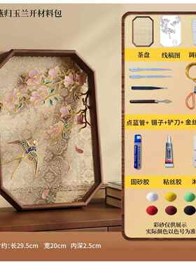 非遗掐丝珐琅画手工diy材料茶盘