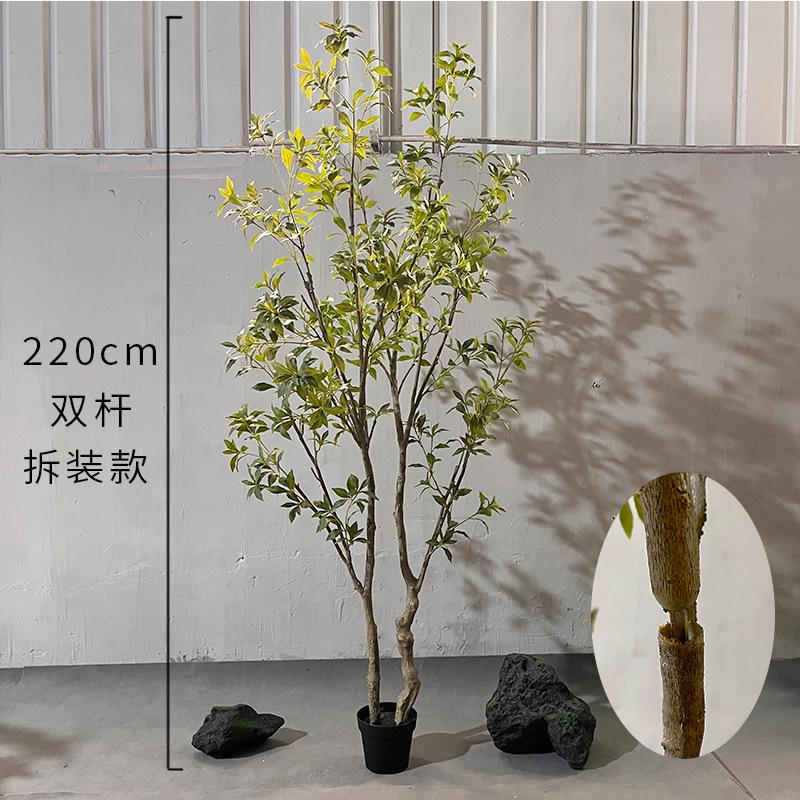 马植物商场隔断大型造景装饰树绿仿真摆件吊钟醉室内木植假橱窗