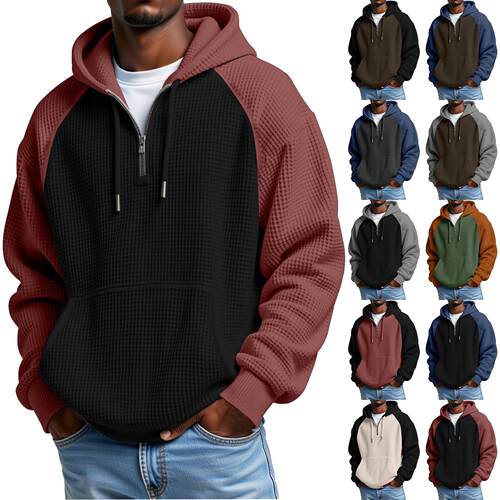 Long sleeved hooded jacket sports hoodie for men