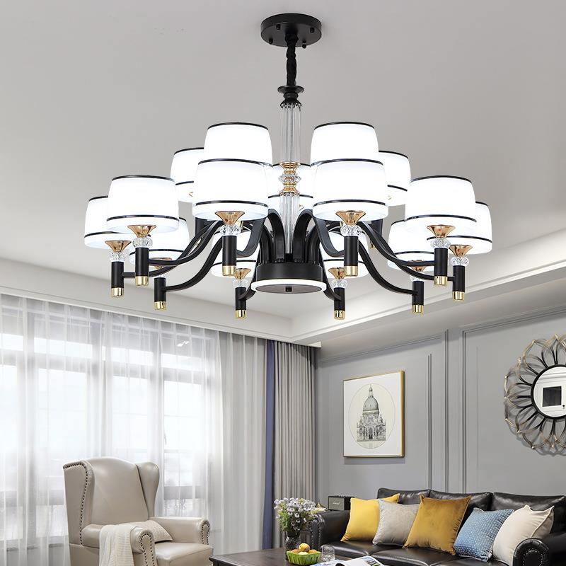 新款北欧客厅灯铁艺吸顶灯现代简约欧式复古吊灯主卧室灯具灯饰