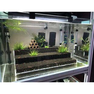 草缸梯田亚克力透明水晶虾鱼水草造景泥盒子透明观赏缸虾缸造景