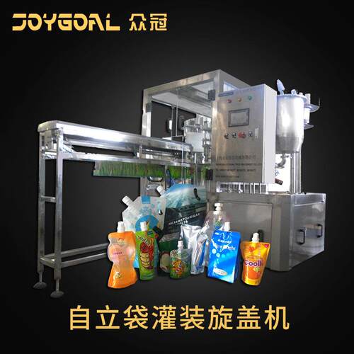 液体饮料豆瓣辣椒酱全自动自立吸嘴袋灌装旋盖封口机高速酱料分装