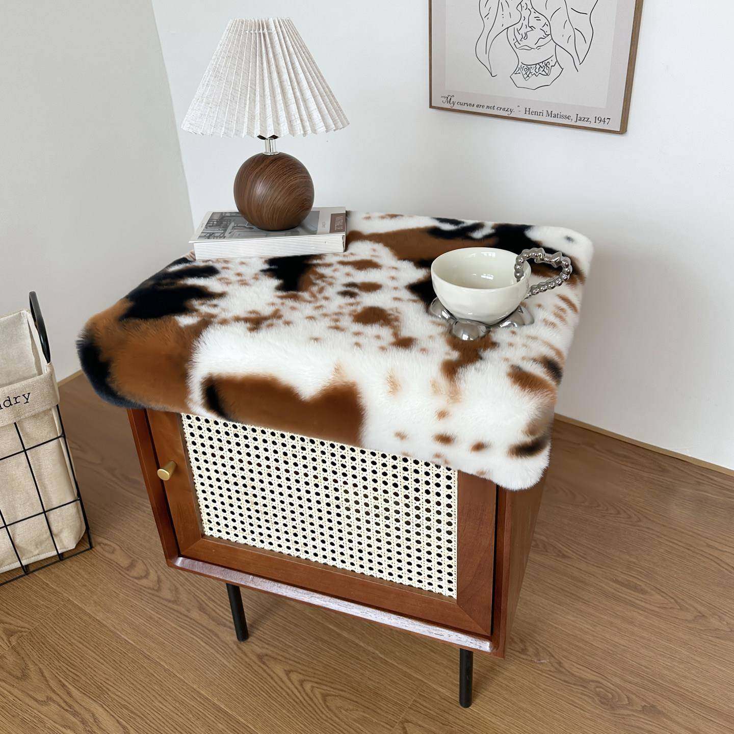 兔毛绒床头柜盖布短毛绒卧室桌垫餐桌书桌茶几桌垫椅垫展台装饰垫,居家布艺,床头柜盖布,淘宝优惠券,粉丝福利购,淘宝优惠卷