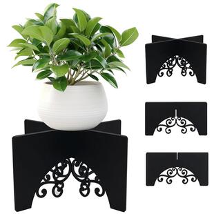 室内金属植物支架小型黑色花盆凳架短花盆架桌面植物支架