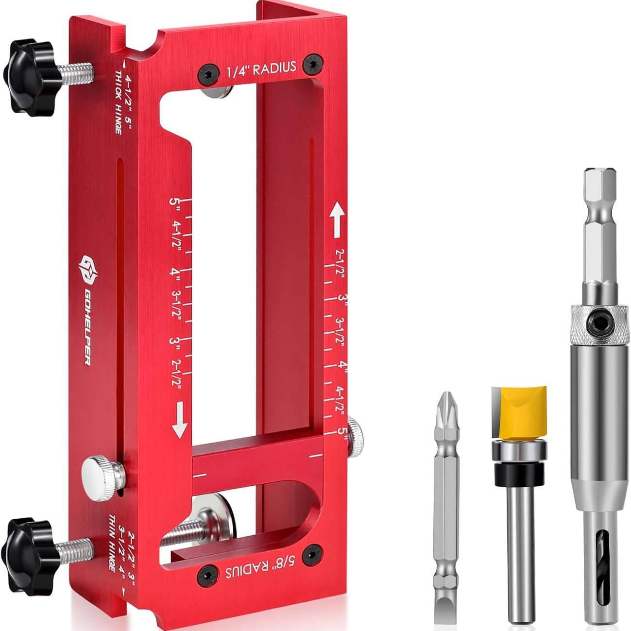 铝合金门铰链开孔定位器 门铰链安装套件 门铰链开孔定位器