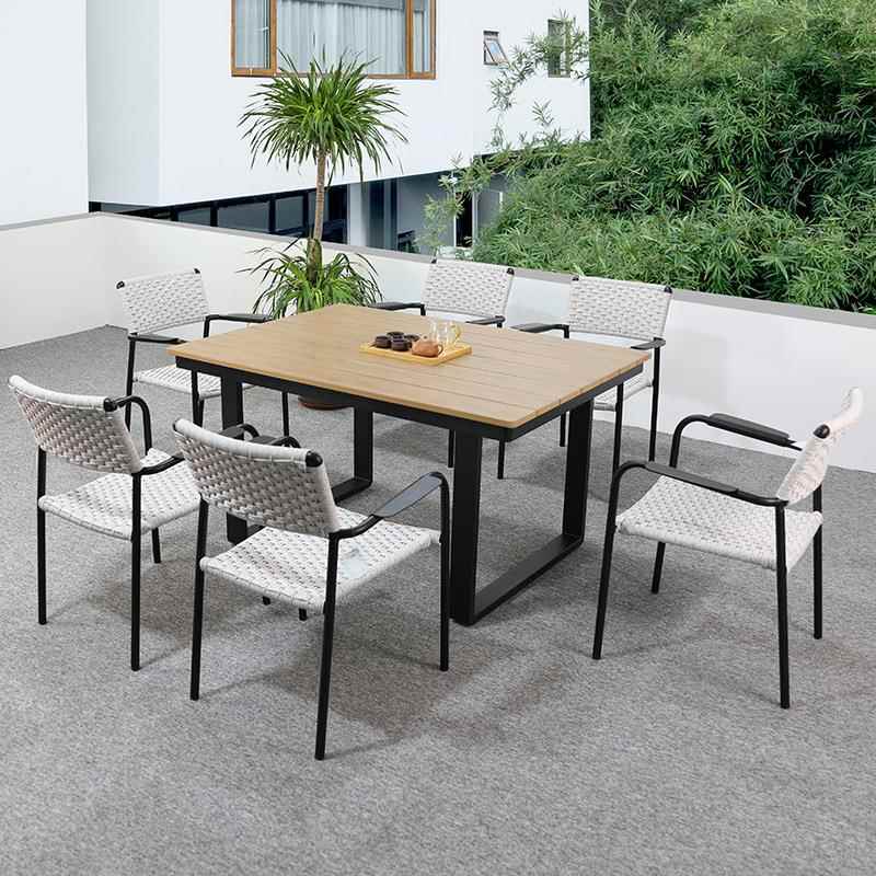 户外家具藤编庭院阳台桌椅露天花园藤椅单人室外实木咖啡店餐桌椅