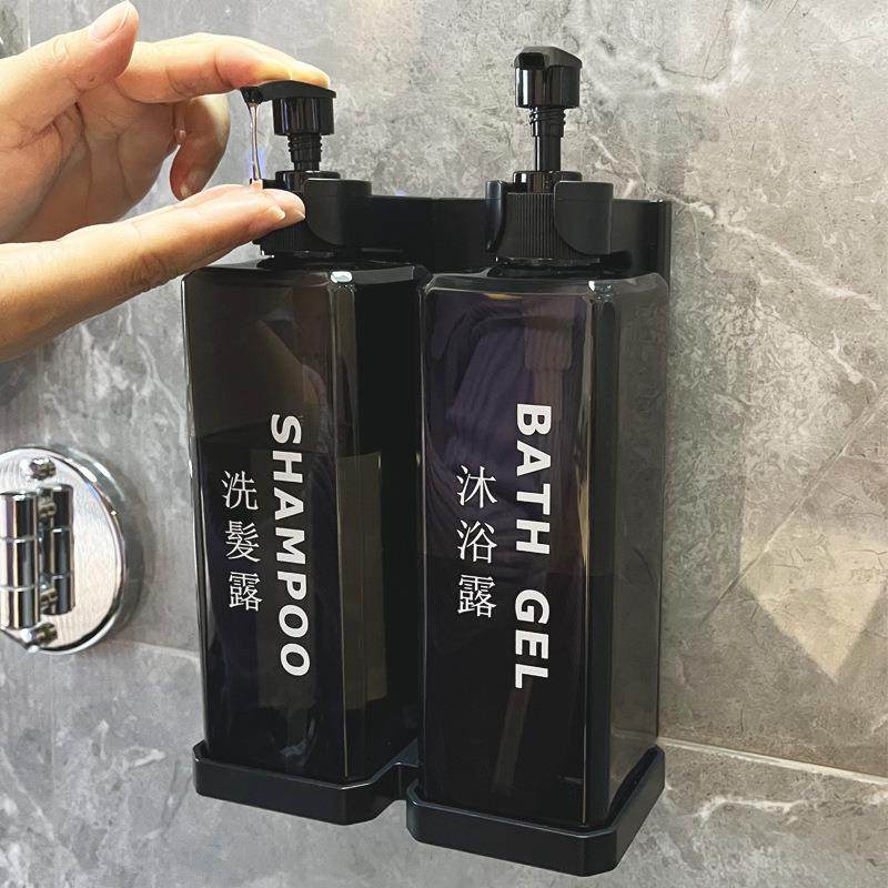 壁挂式皂液器酒店沐浴露洗发水按压分装瓶卫生间免打孔洗手液盒子