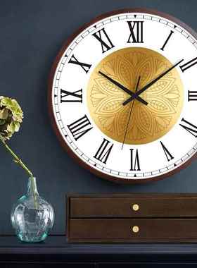 欧静音意挂钟客厅奢卧RHO室轻时钟简约时尚式挂表现代创石英钟表