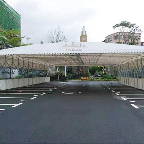 厂家直销户外滑轨可移动车棚物流仓库推拉式轨道伸缩推拉篷酒席棚