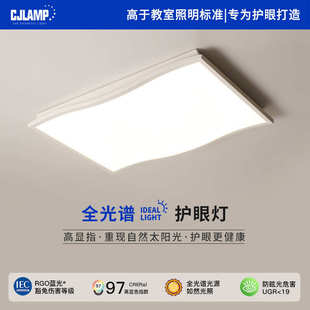 全光谱护眼波浪吸顶灯无频闪防蓝光智能客厅灯中山灯具厂家直销