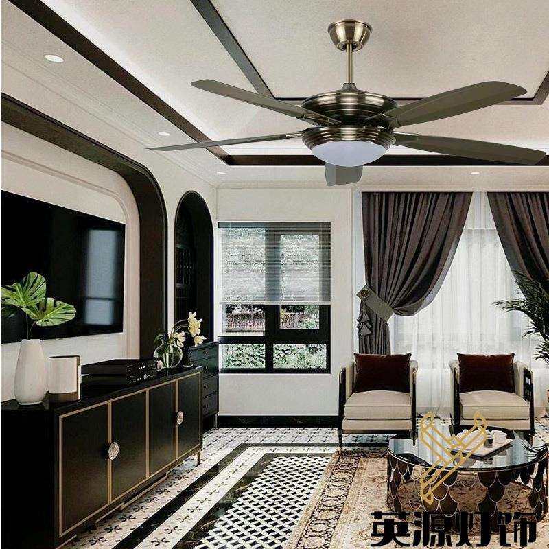 跨境东南亚56寸胶叶客厅餐厅工业风扇灯吊扇灯中山灯具复古风