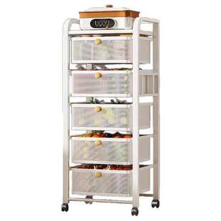 厨房夹缝置物架落地多层柜抽屉式抽拉篮果蔬菜篮零食小推车收纳架