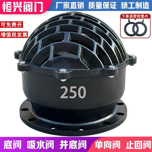 H42X-6法兰底阀 单向阀止回阀 碳钢水泵底阀DN50 80 100 150 200