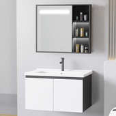 简约太空铝浴室柜卫生间小户型洗手洗漱台陶瓷一体盆洗脸池柜组合