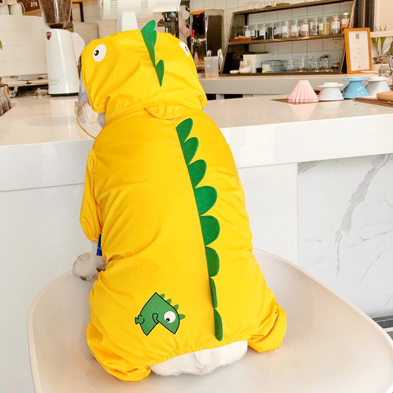 法斗柴犬雨衣衣服外出防水衣服宠物四脚衣防水宠物巴哥防雨衣雨披