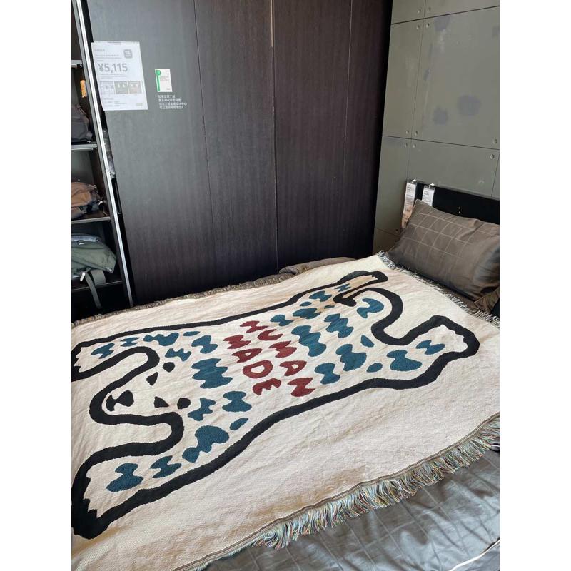 个性简约现代棉线纺织北极熊装饰午睡休闲毯沙发巾椅垫毯子沙发毯