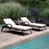 户外藤编躺床泳池沙滩可调节休闲 躺椅沙发阳台庭院防雨防晒藤躺