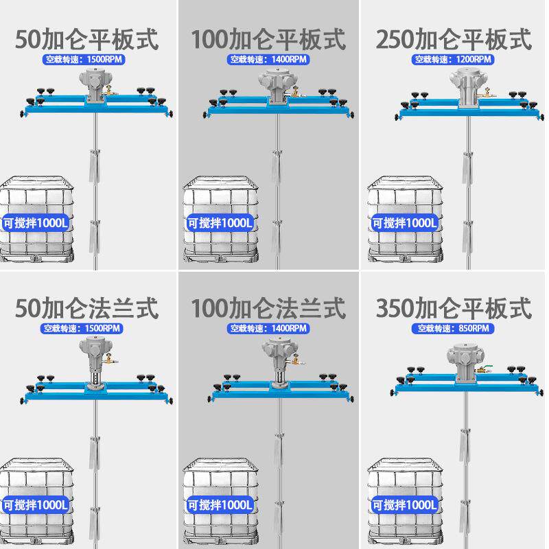 巨柏IBC吨桶1000L气动搅拌机横板式油墨胶水液体涂料分散搅拌器