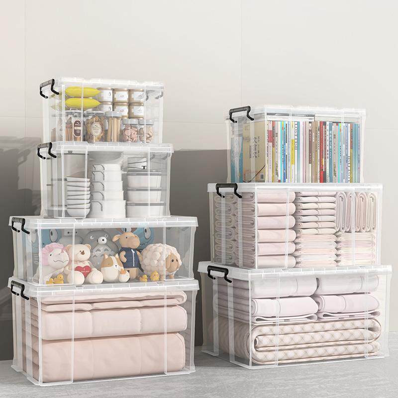 工厂加厚直角大小号收纳箱衣服收纳盒透明整理箱玩具塑料储物