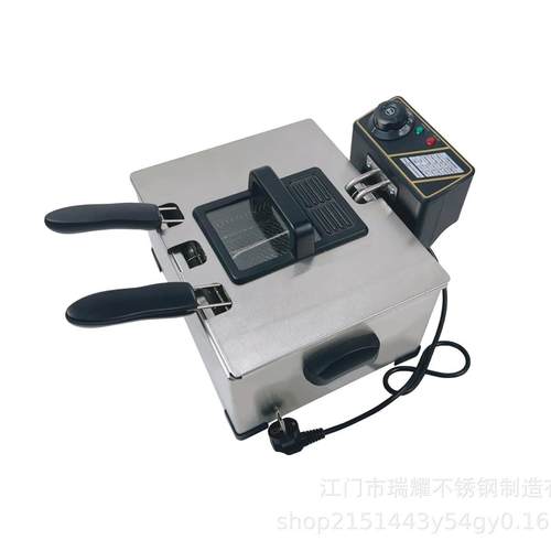 5升不锈钢单缸可视窗炸炉油炸机炸薯条炸油条炸鸡工厂设备机