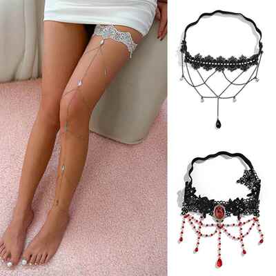 Cross-border accessories sexy lace fringe thigh chain大腿炼
