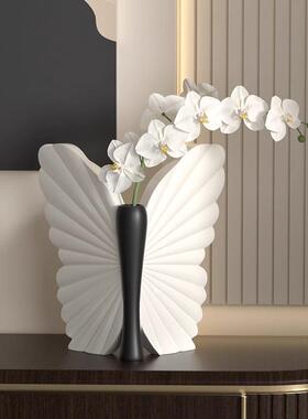 中古风简约艺术花瓶摆件蝴蝶姹寂风小众客厅玄关柜边几家居装饰品