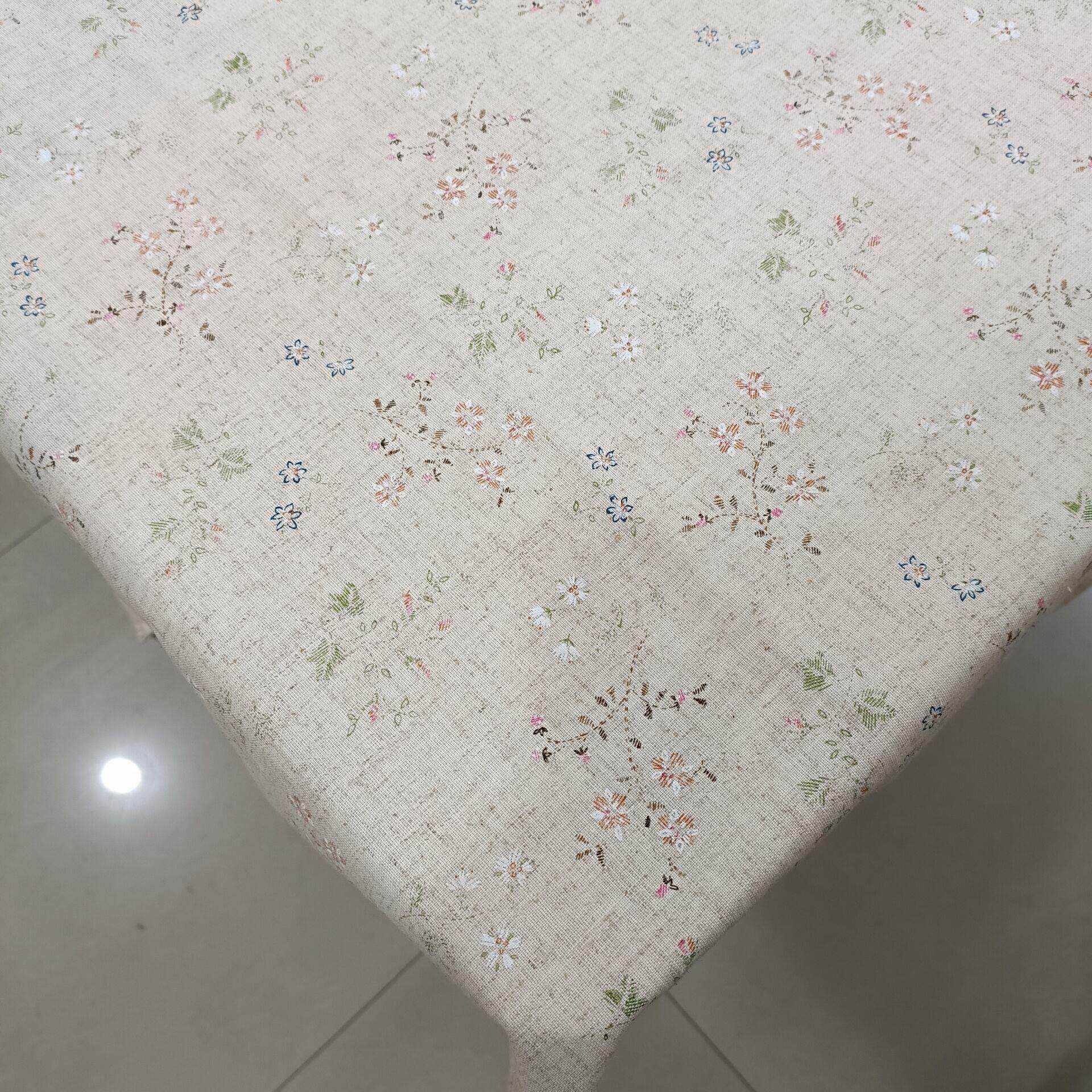 新款直销现货定位棉麻色织布料沙发套布料布艺餐垫日式条纹桌布碎