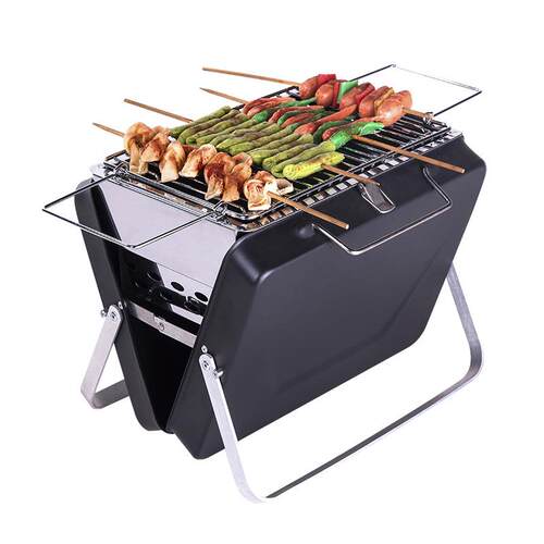 新款直销bbq户外折叠烧烤炉中号黑钢烤串炉便携加厚野营烧烤架