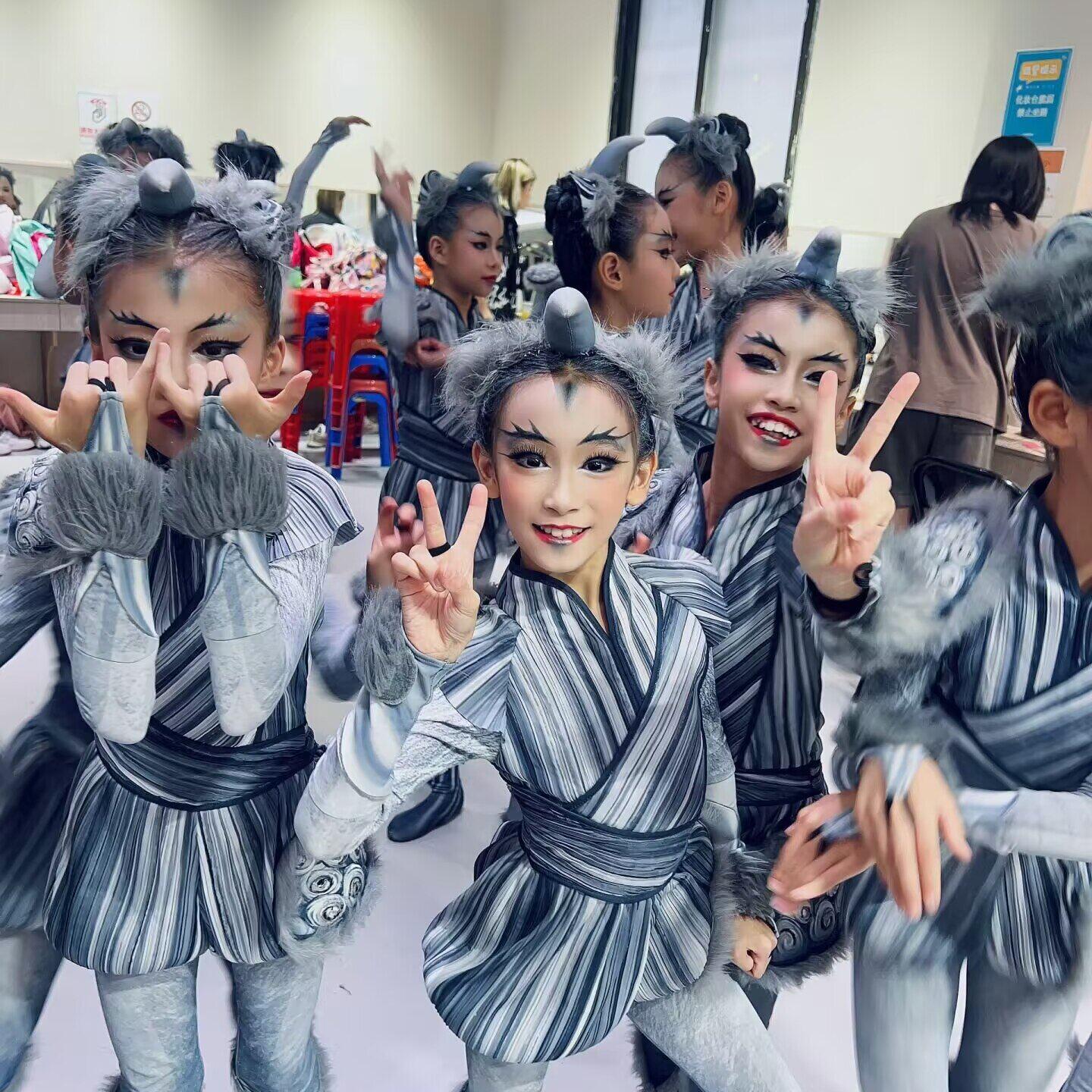幼儿舞蹈比赛群舞剧目《石狮争秀》舞台演出服舞蹈服同款定制