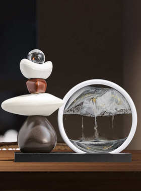 时来运转流沙画摆件客厅电视柜酒柜轻奢高档家居装饰品办公室招财