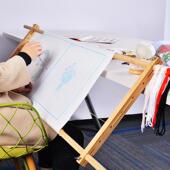 厂家十字绣绣架刺绣工具榉木大尺寸简易绣架实木架子跨境