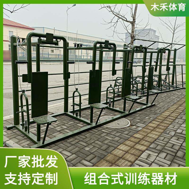 室外组合训练器高拉下肢频率三角肌背肌组合式体能力量训练器材
