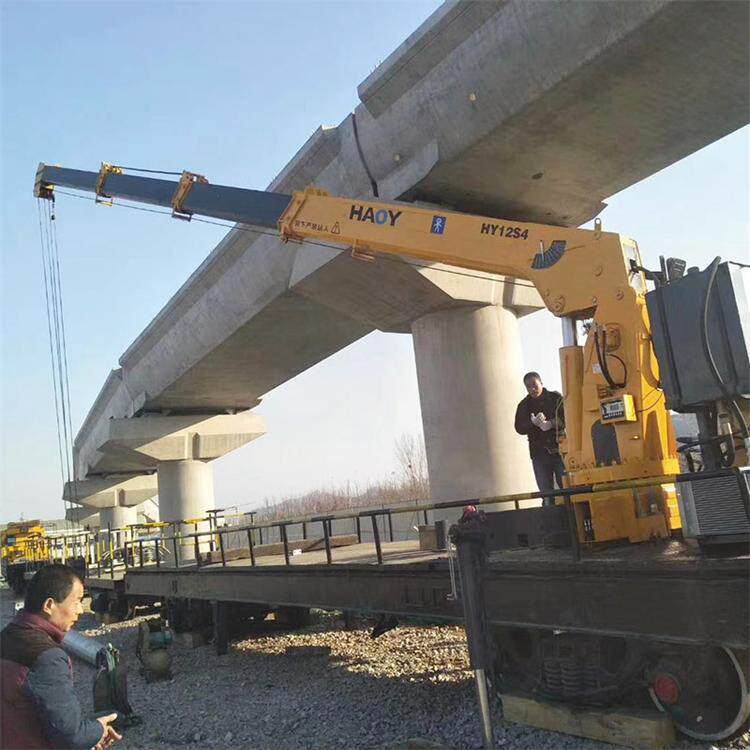 轨道铁路吊机12吨4节臂液压轨道起重机伸缩臂液压吊